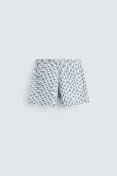 GEOMETRIC PRINT MID-LENGTH SWIMMING TRUNKS - Sky blue by Zara - Image 1