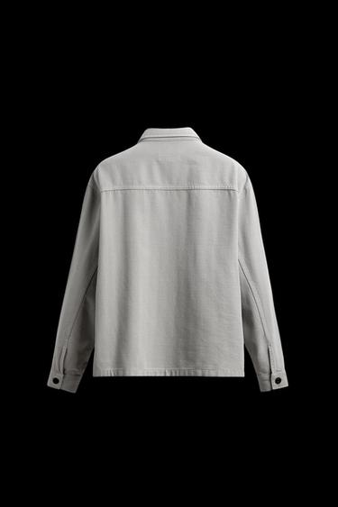 HERRINGBONE BOXY FIT OVERSHIRT - Grey by Zara