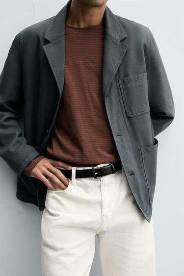 BLAZER COUPE DÉCONTRACTÉE STRUCTURÉE - Gris anthracite de Zara - Image 4