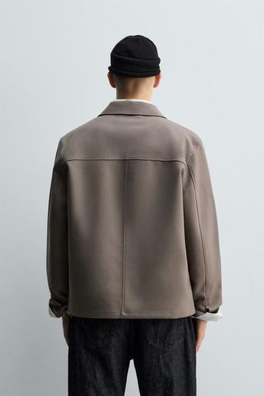 RELAXED FIT OVERSHIRT WITH POCKETS - Mink by Zara