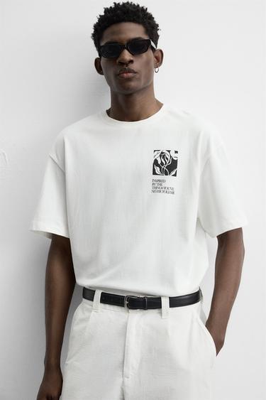 TEXTURE PRINT T-SHIRT - White by Zara