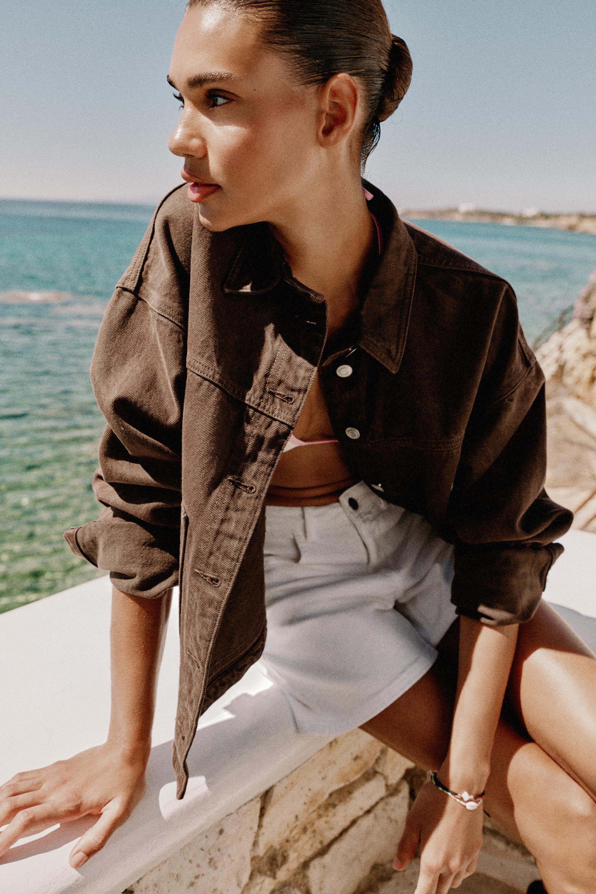 Z1975 DENIM JACKET - Brown | ZARA India
