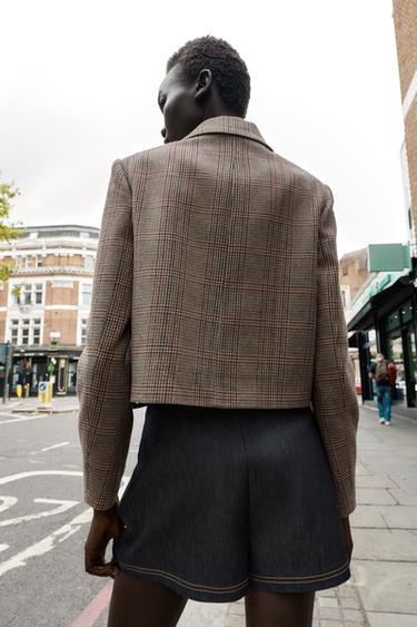 SHORT HOUNDSTOOTH BLAZER - Multicoloured by Zara - Image 2