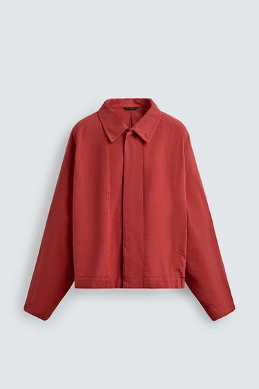 ქურთუკი თავისუფალი სტილი ბამბა - Zara-ს Red