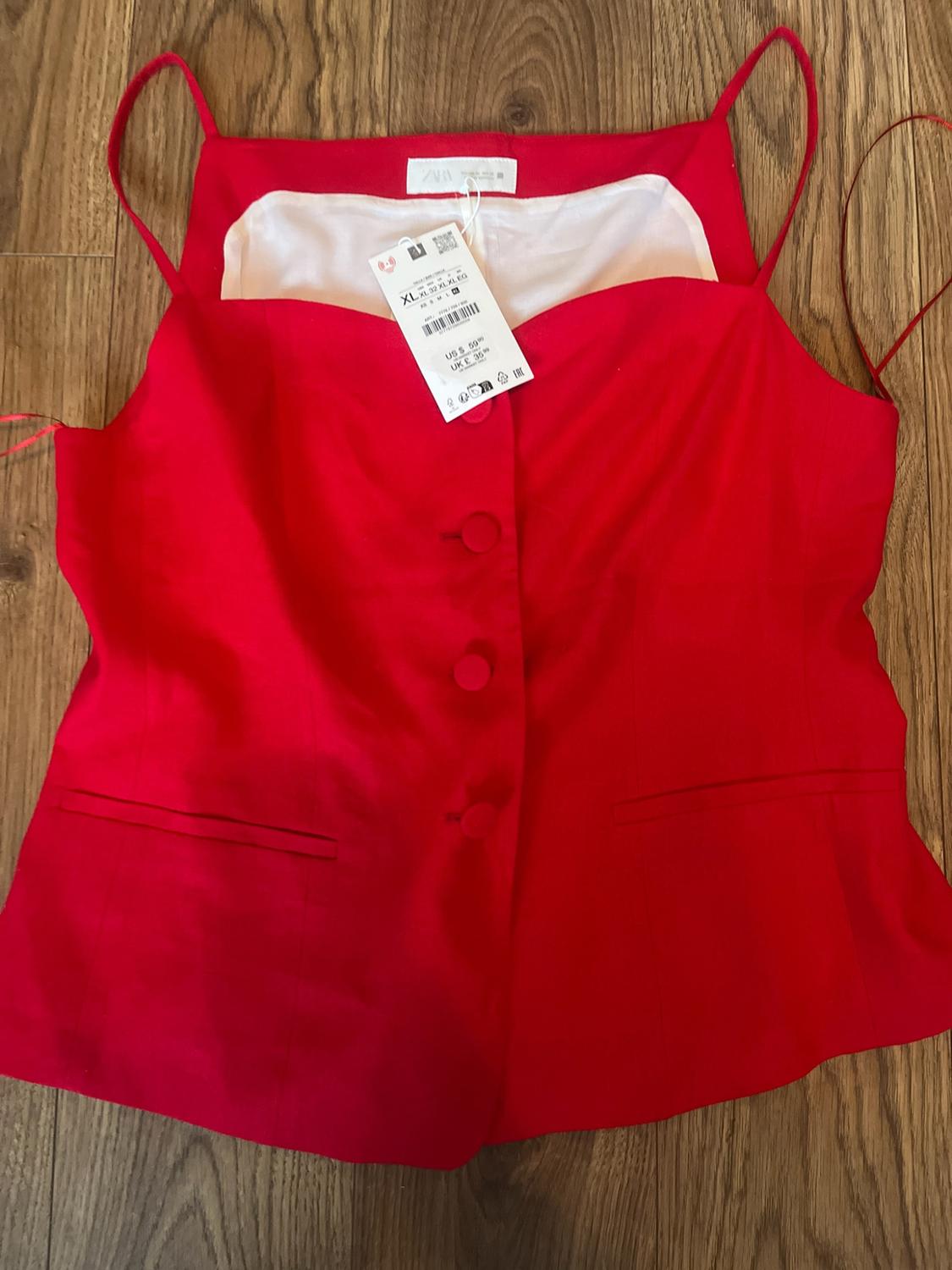 LINEN BLEND SWEETHEART NECK WAISTCOAT - Image 2