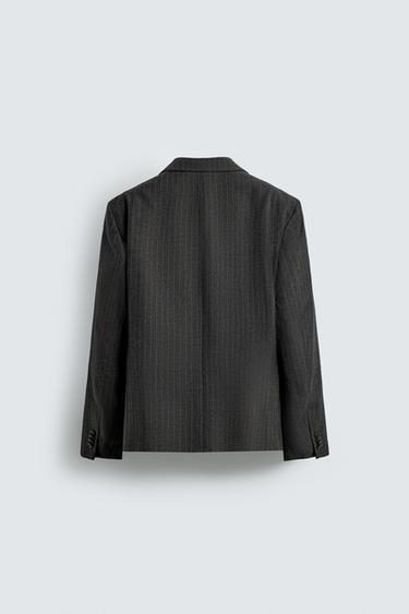 PINSTRIPE SUIT BLAZER - Anthracite Grey by Zara - Image 8