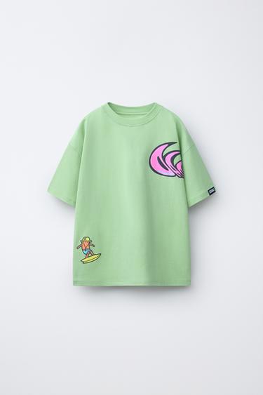SURF PRINT T-SHIRT - Green by Zara