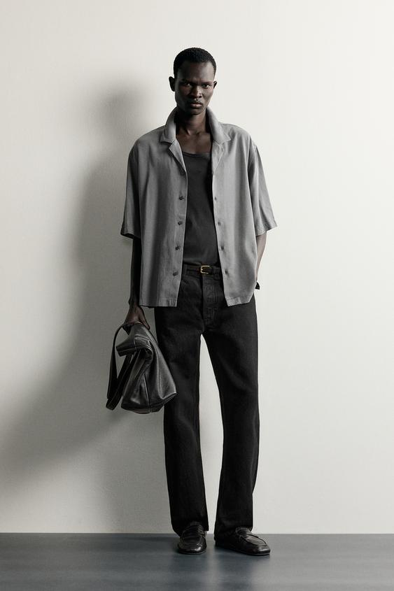 CAMISA FLUIDA RELAXED FIT - Gris de Zara - Imagen 0