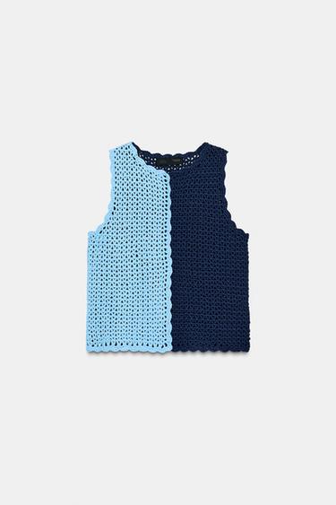 LIMITED EDITION KNIT TOP - Light blue by Zara