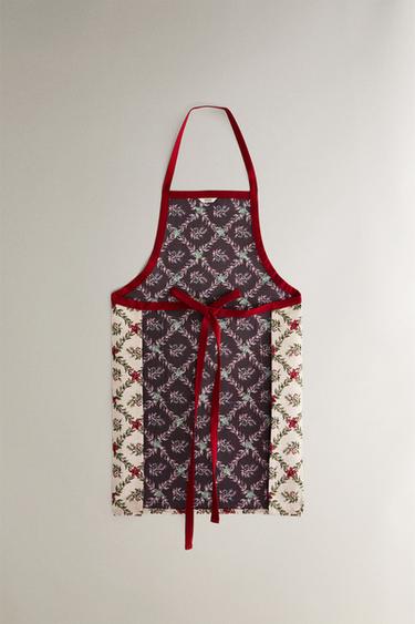 FLORAL CHRISTMAS APRON - Green by Zara - Image 3