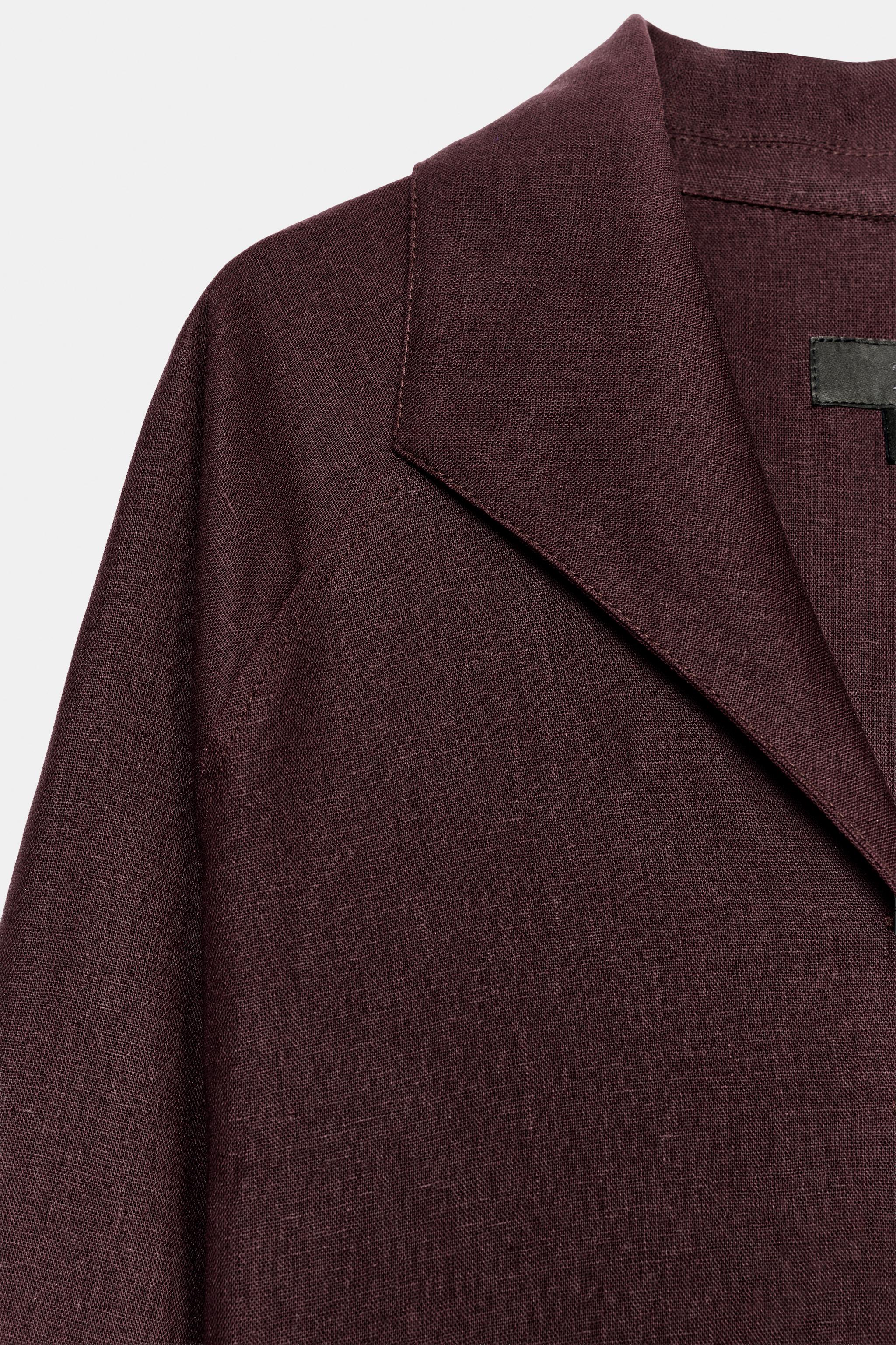 LINEN BLEND BACK PLEAT JACKET