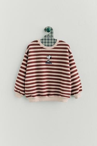 STRIPED SNOOPY PEANUTS™ SWEATSHIRT - Brown / Ecru by Zara