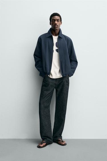 CAZADORA ESTRUCTURA BOLSILLOS - Petróleo de Zara - Imagen 0