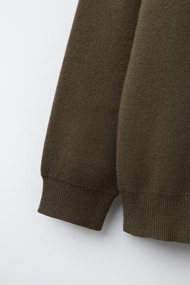 JERSEY PUNTO LISO - Khaki oscuro de Zara