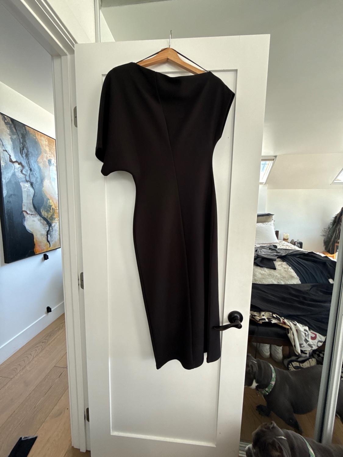 FITTED ASYMMETRIC MIDI DRESS - Image 2