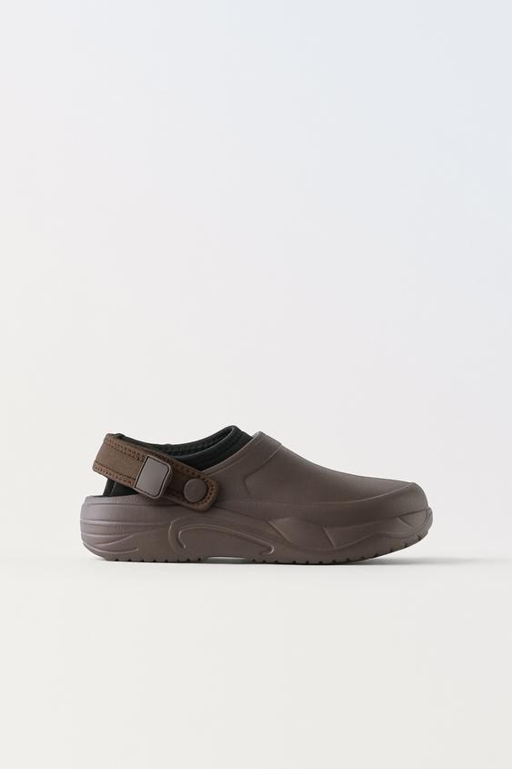RUBBER KNIT CLOGS Brown ZARA Australia