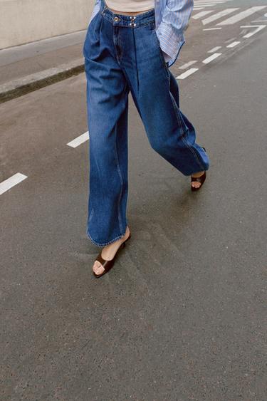 JEAN Z1975 LOOSE FIT TAILLE HAUTE AGRAFES - Bleu moyen de Zara - Image 4