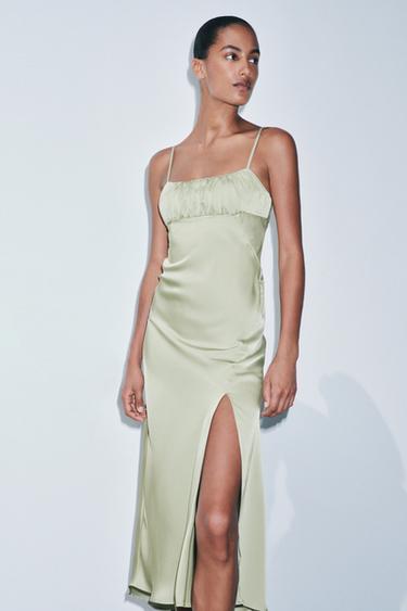 SATIN SLIP DRESS - Mint by Zara