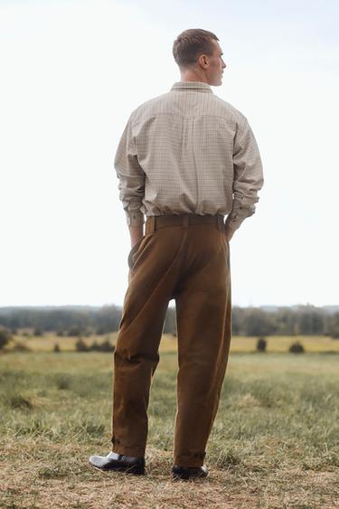 LIMITED EDITION STRUCTURED TROUSERS WITH BELT - Khaki by Zara - Image 2