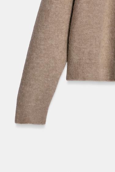 WOOL AND ALPACA JUMPER - Brown / Taupe by Zara