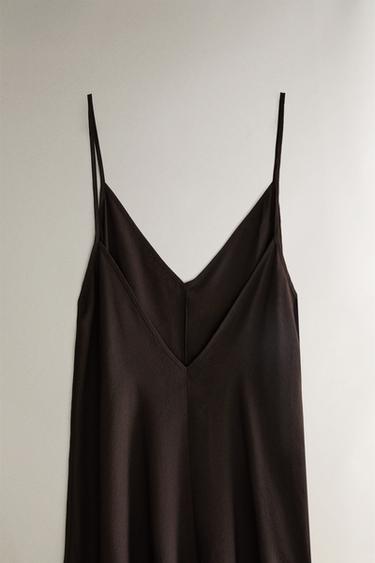 BEACH DRESS WITH STRAPS - Dark brown by Zara - Image 5