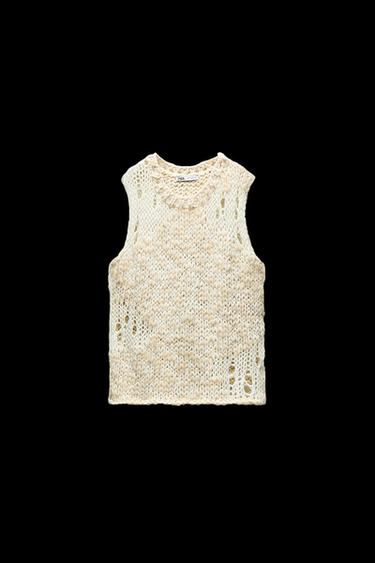 OVERSIZE-STRICKWESTE - Cremefarben von Zara - Bild 0