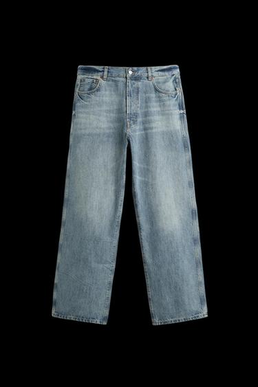 RELAXED STRAIGHT-LEG JEANS - Mid-blue by Zara - Image 0