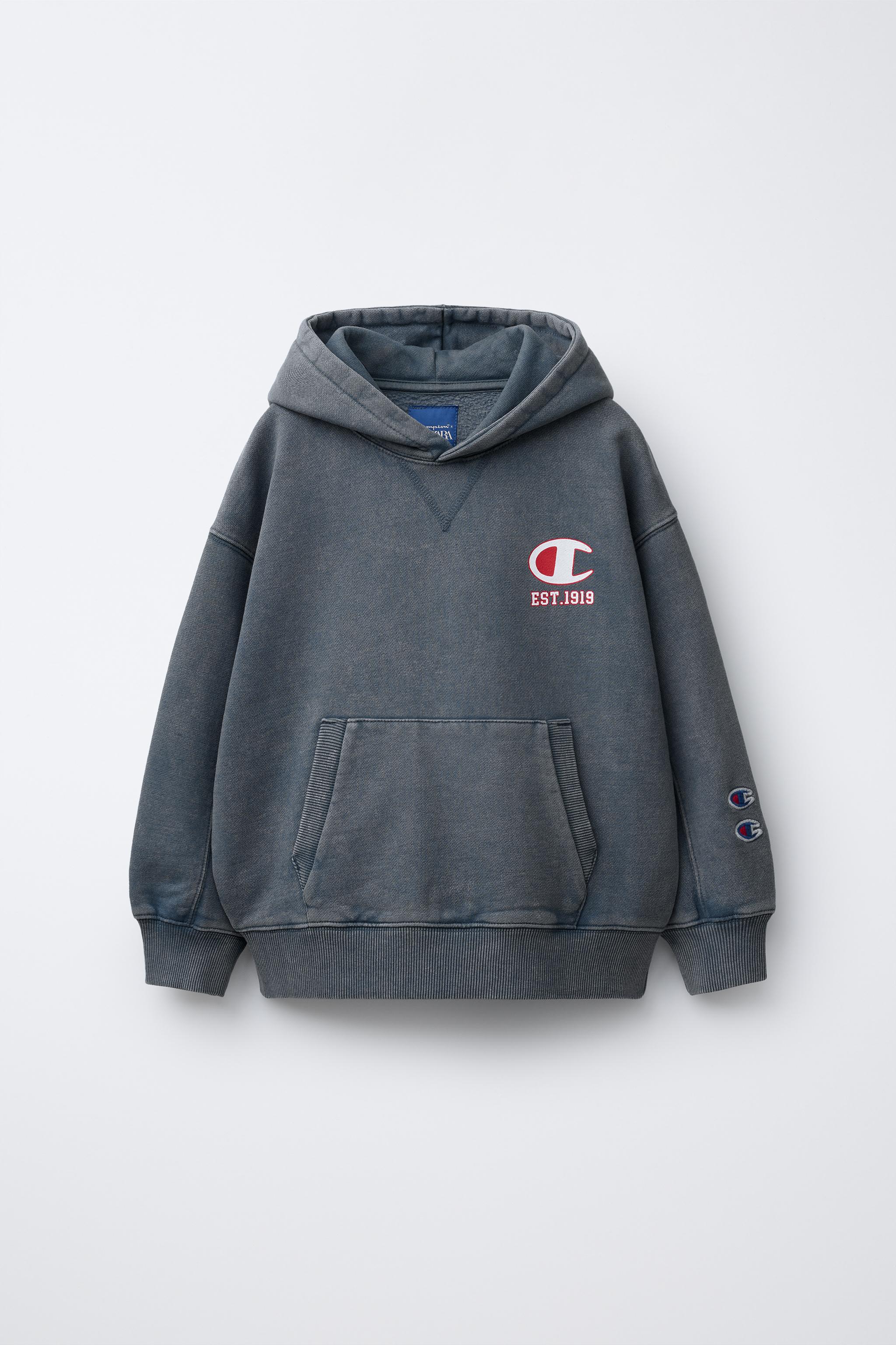 WASHED EFFECT HOODIE CHAMPION ® X ZARA - Light blue | ZARA