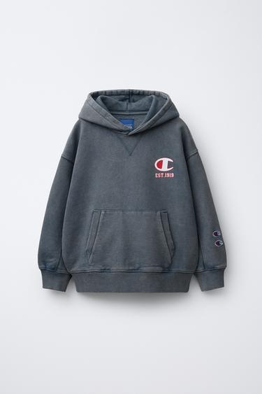 Zara WASHED EFFECT HOODIE CHAMPION ® X ZARA - Light blue - Image 0