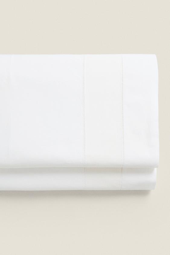FLAT SHEET WITH BORDER White ZARA United States
