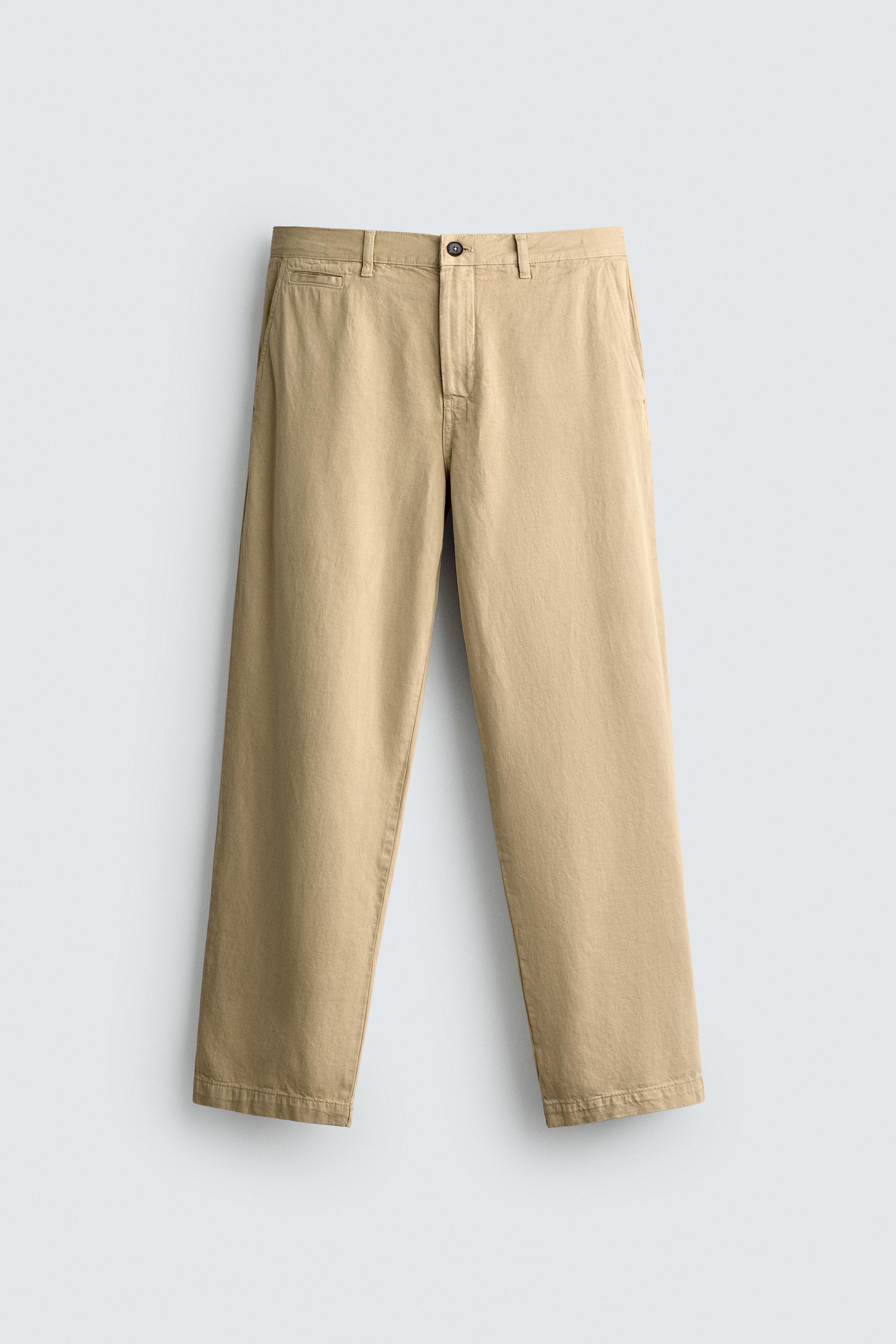 STRAIGHT-LEG CHINO TROUSERS - camel | ZARA Singapore
