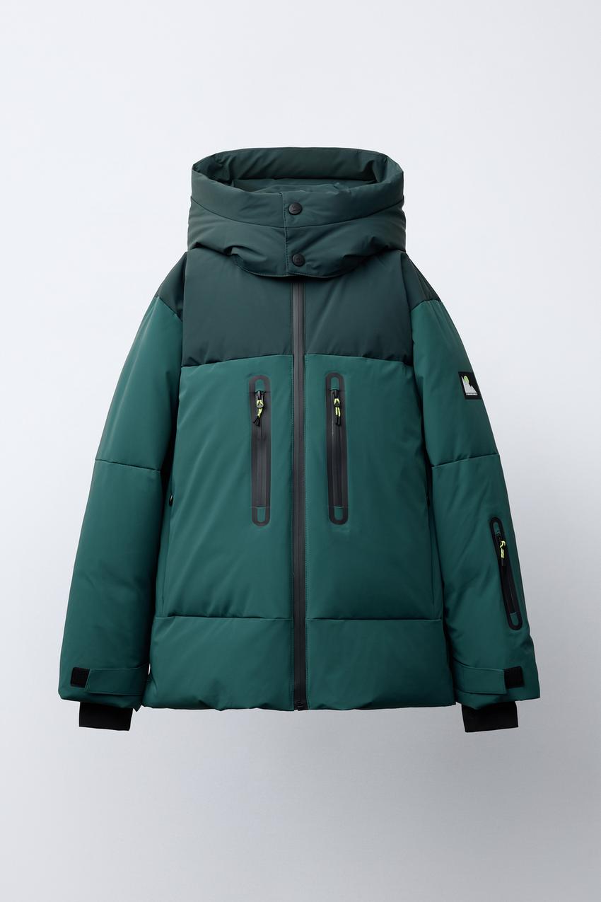 RECCO®システム搭載、耐水加工入り＆防風カラーブロックダウン 
