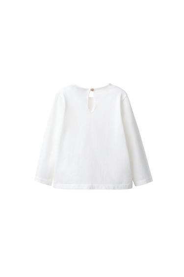 FLORAL APPLIQUÉ T-SHIRT — Light ecru 2