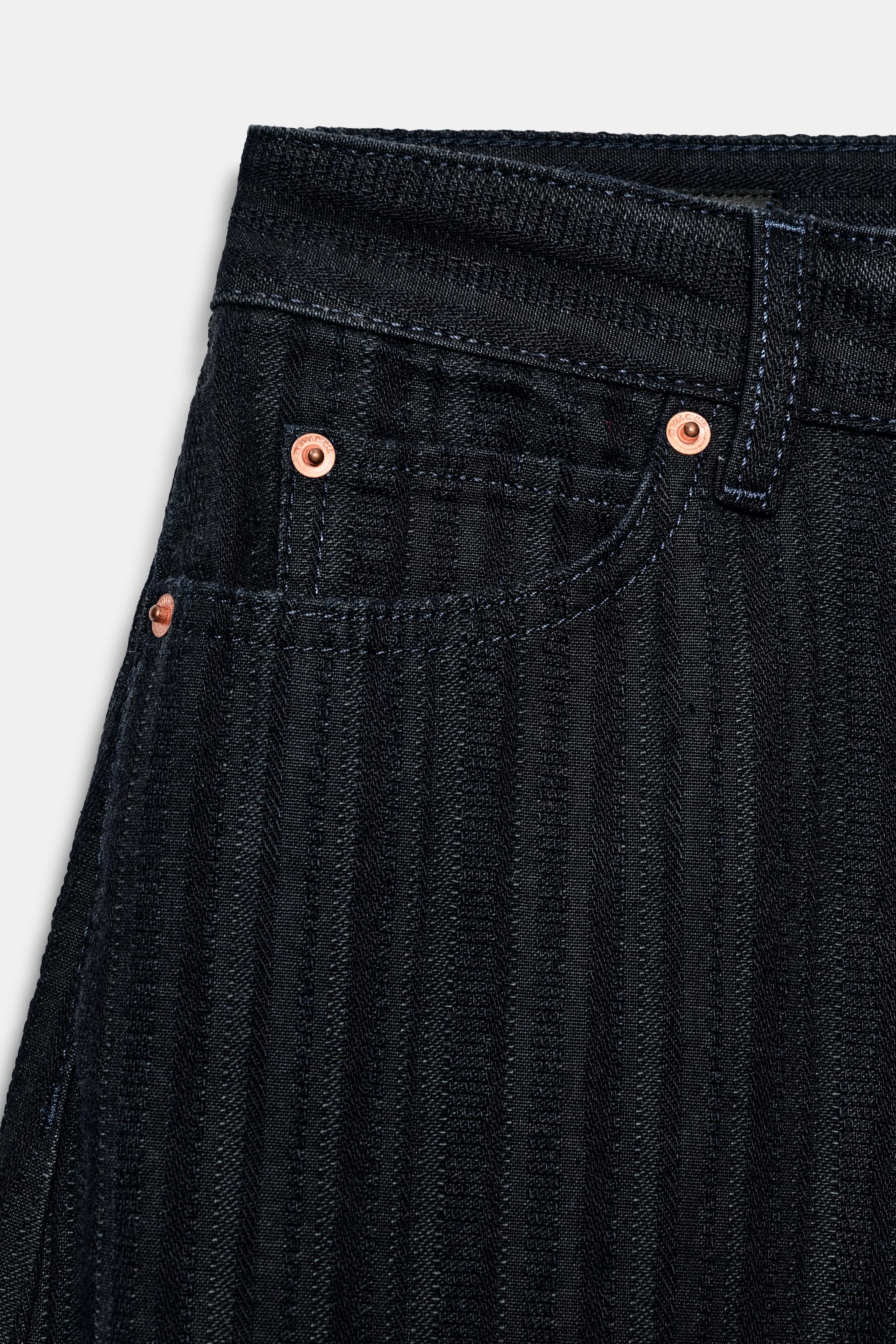 Женские джинсы Zara ZW COLLECTION MID-RISE JACQUARD BALLOON JEANS — фото 8