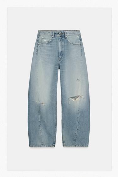 JEANS TRF BAGGY BALLOON TIRO MEDIO - Celeste de Zara