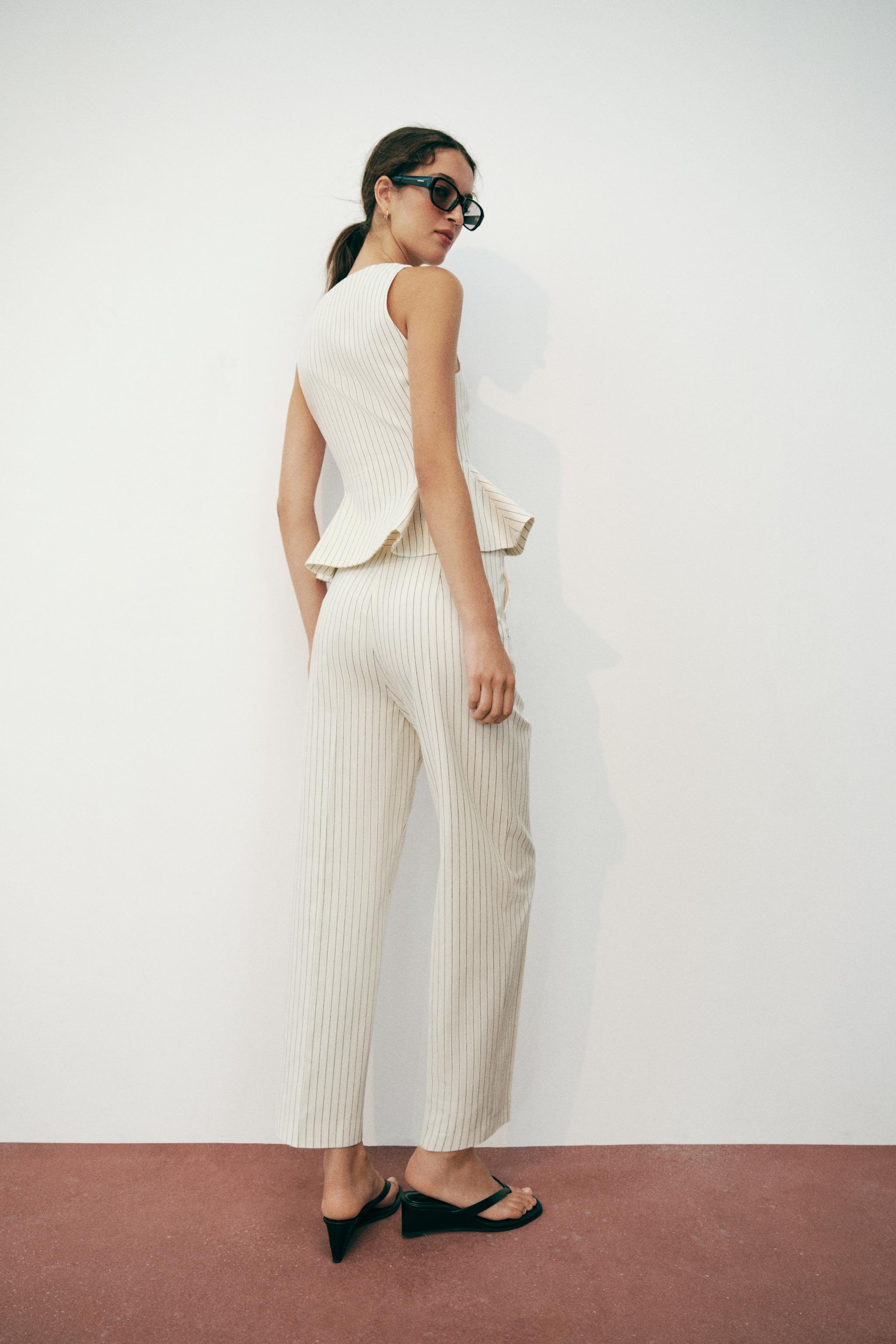 Женские брюки Zara PINSTRIPE PANTS — фото 4