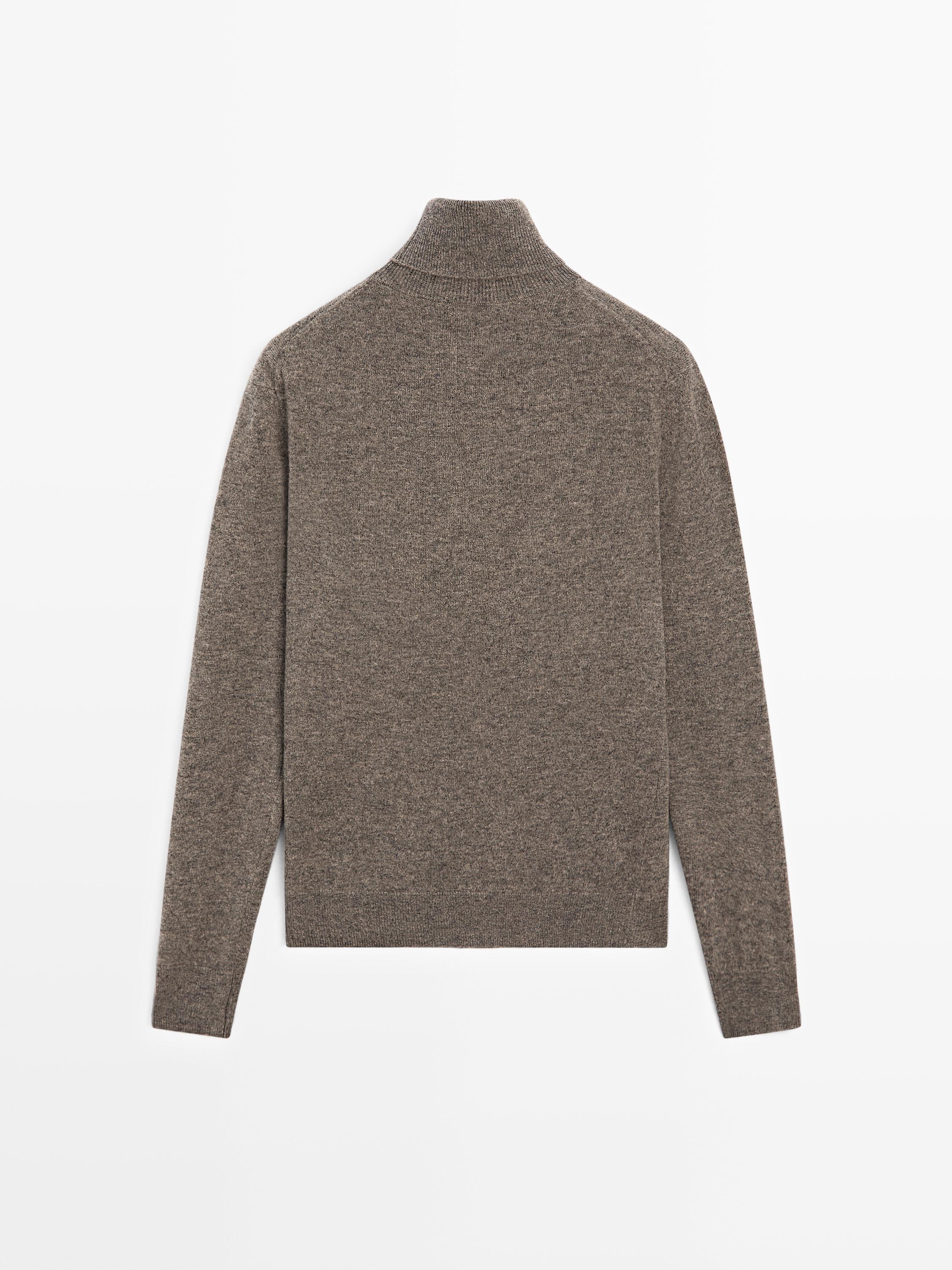 Pull à col roulé en laine mélangée