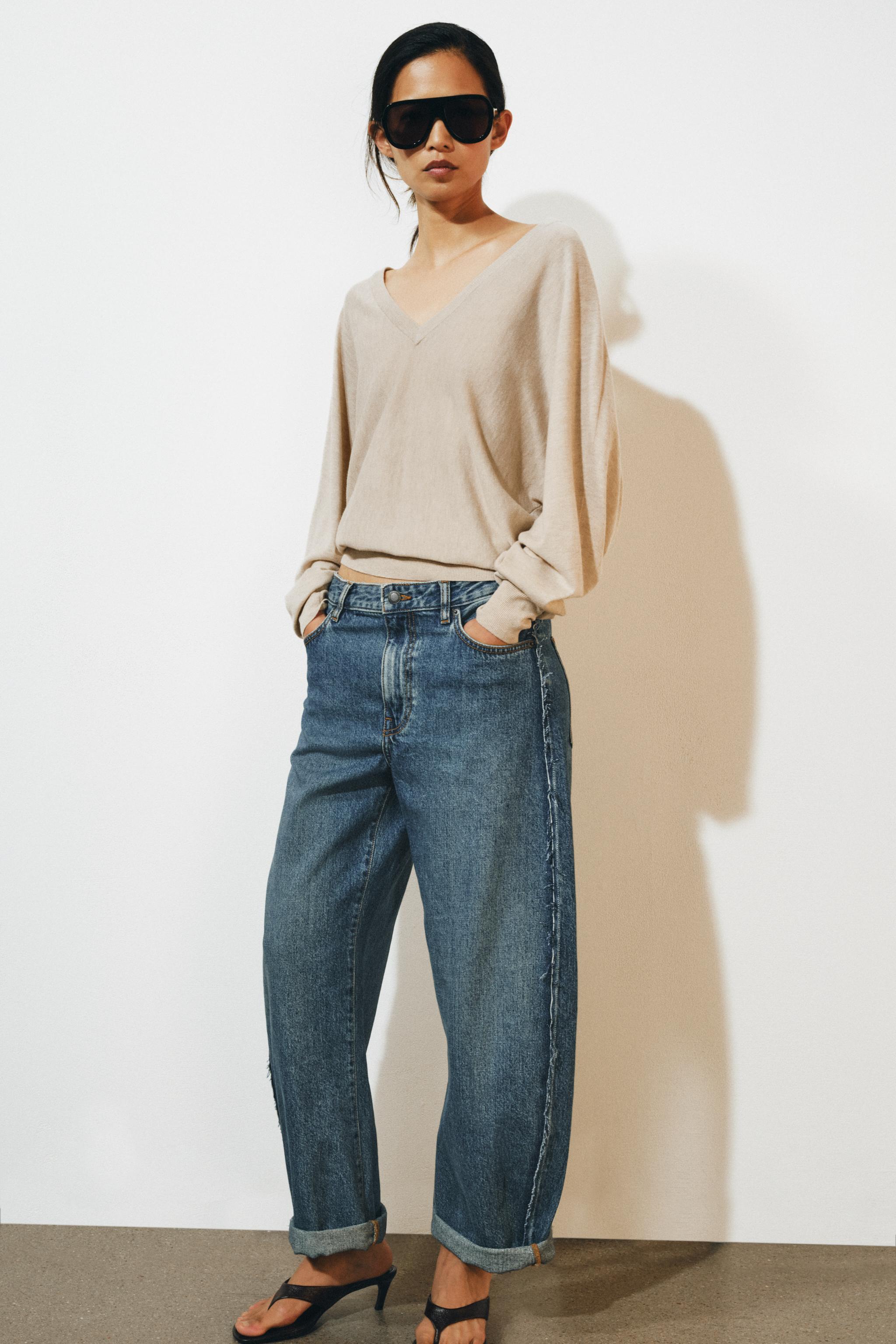 Zara ZW COLLECTION PAÇALI BALON ORTA BEL JEAN görsel 5