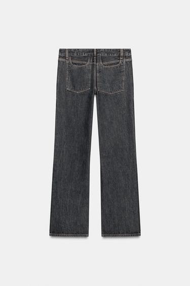 JEAN TRF WIDE LEG TAILLE BASSE COUTURES - Marron foncé de Zara - Image 4