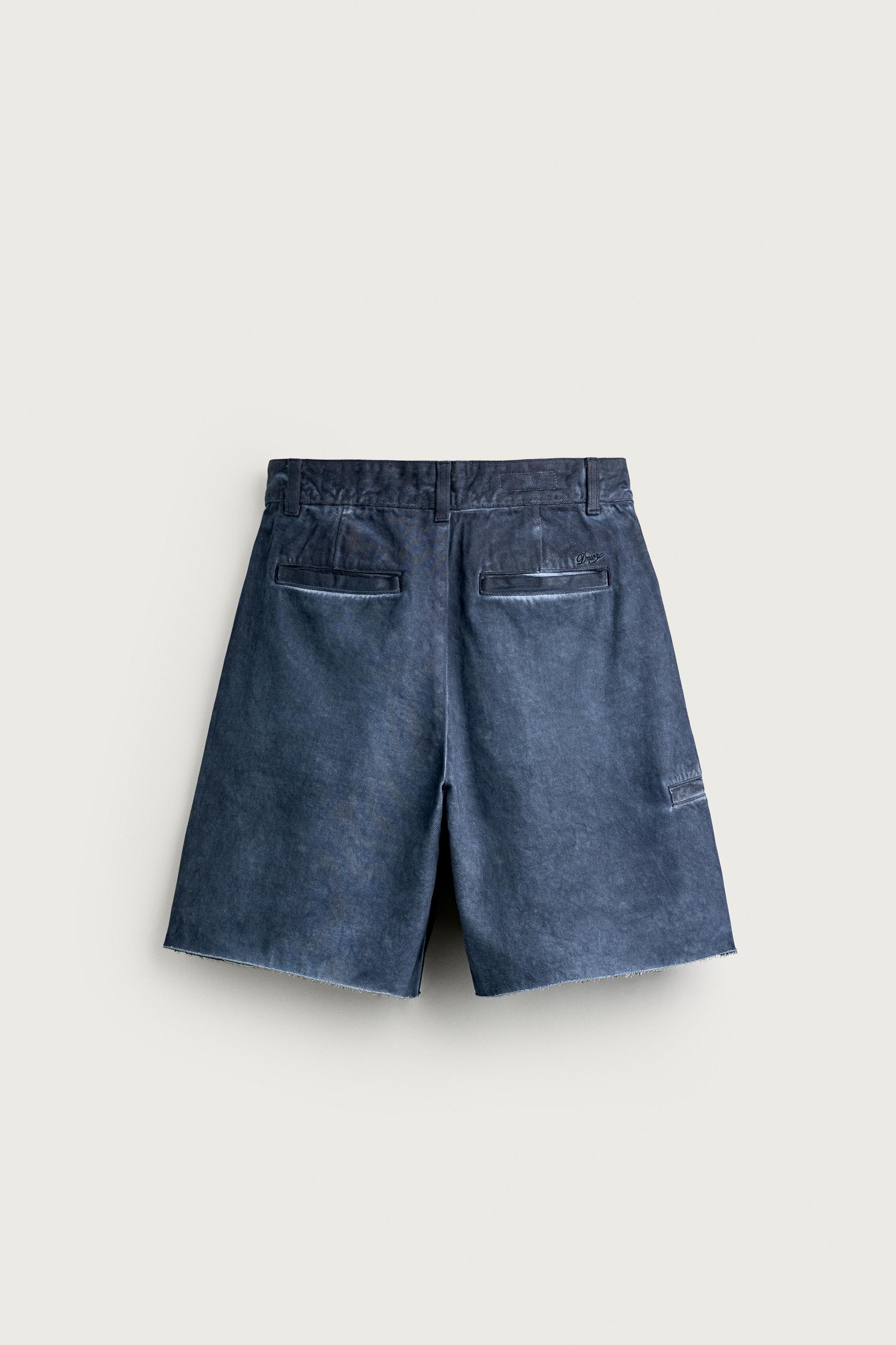 RELAXED FIT IRREGULAR WASH SHORTS