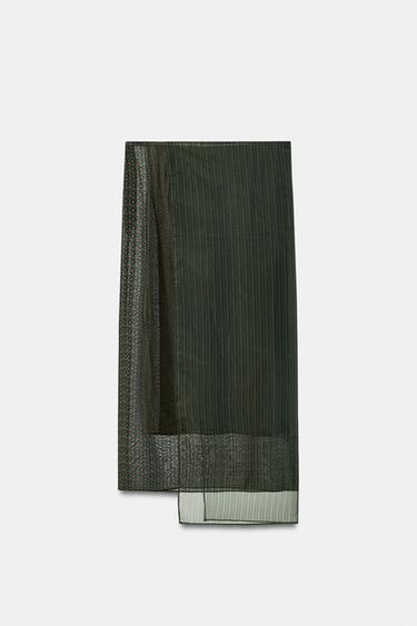 100% VISCOSE PRINTED PAREO SKIRT - Green by Zara - Image 7