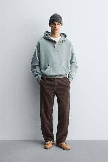 Zara HOODIE POUCH POCKET SWEATSHIRT X SR_A - Turquoise - Image 0