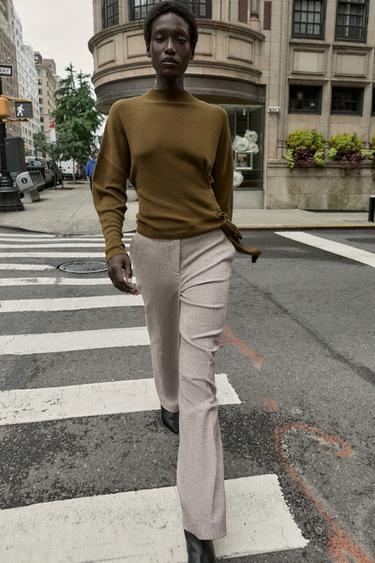 ASYMMETRIC KNIT SWEATER - Khaki by Zara