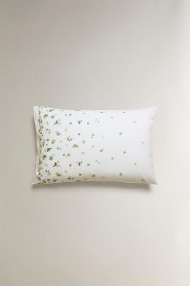 TAIE D’OREILLER PERCALE TRÈFLES - Blanc cassé de Zara - Image 3