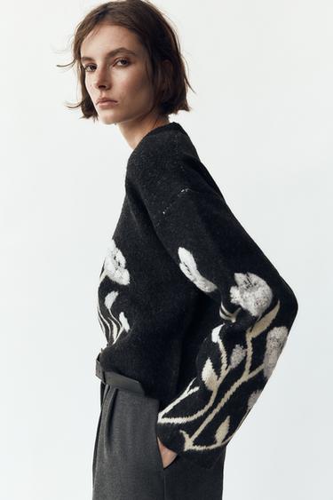 JERSEY JAQUARD - Negro de Zara