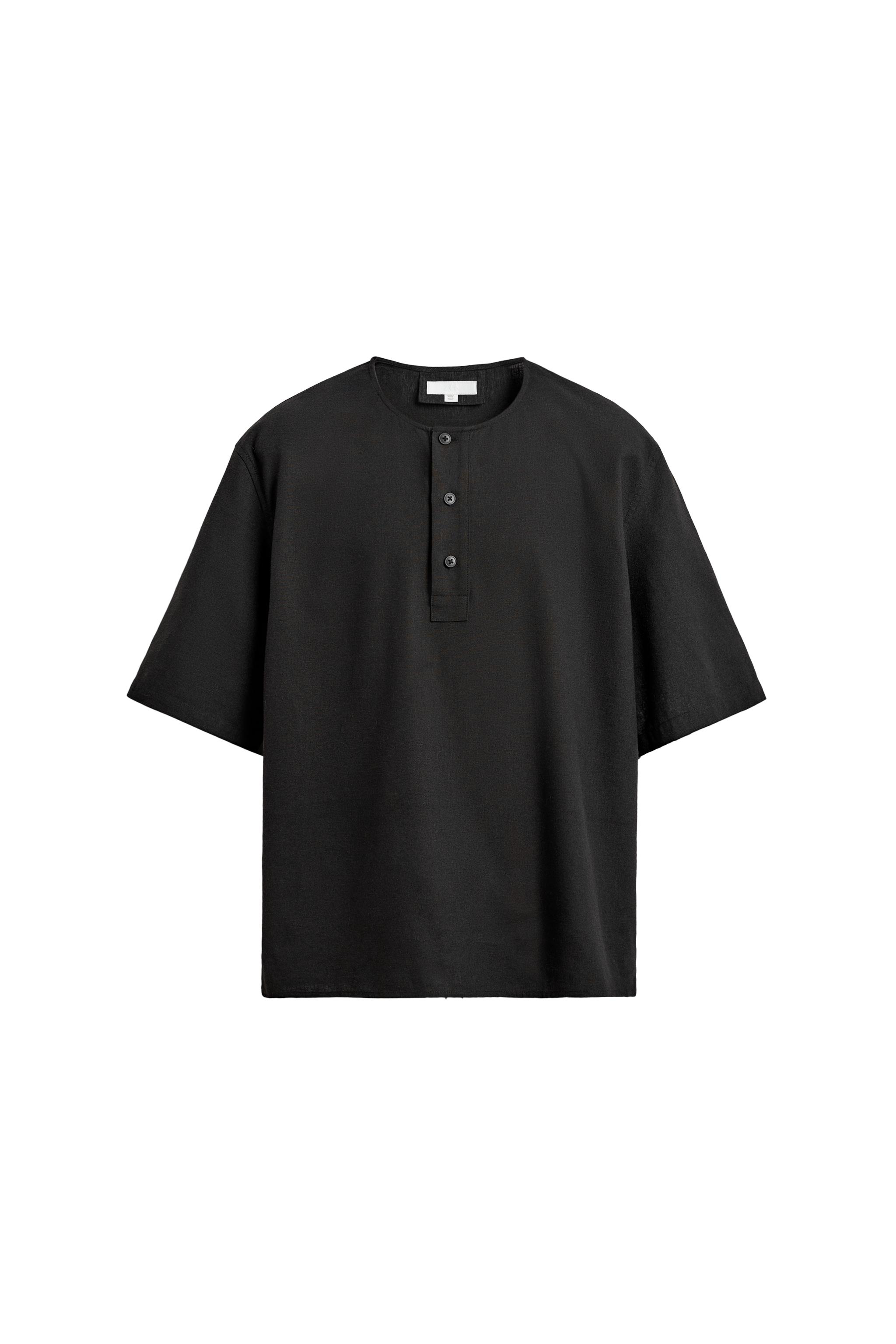 LINEN BLEND POLO SHIRT - Khaki | ZARA Canada