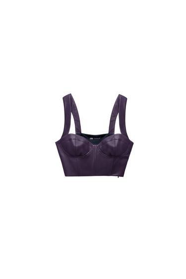 FAUX LEATHER CROP TOP