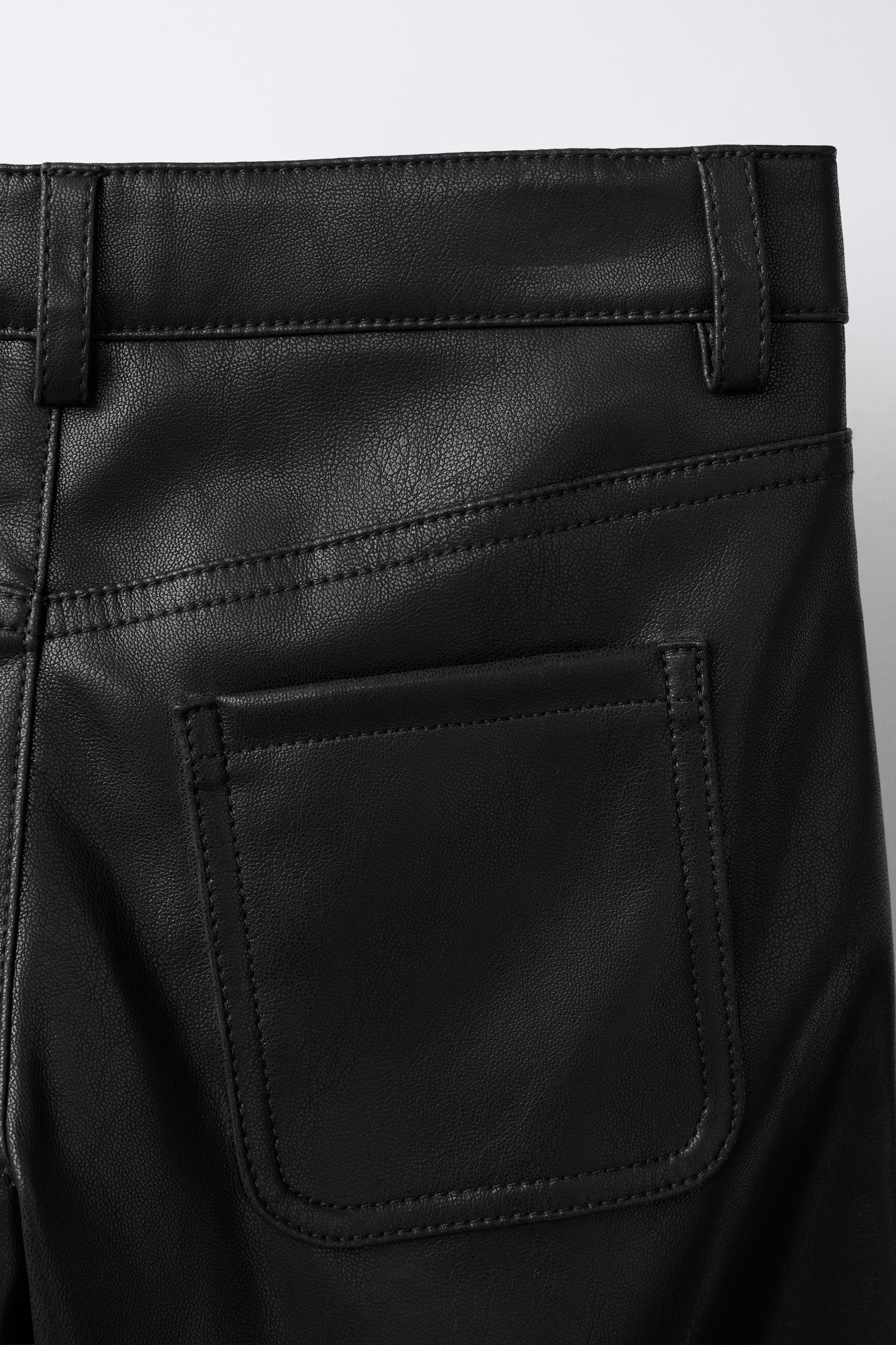 FAUX LEATHER WIDE-LEG PANTS - Black | ZARA United States