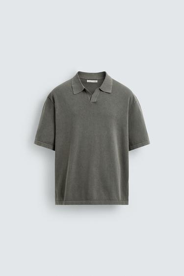 ÁO POLO DỆT KIM BẠC MÀU - Xanh lục từ Zara