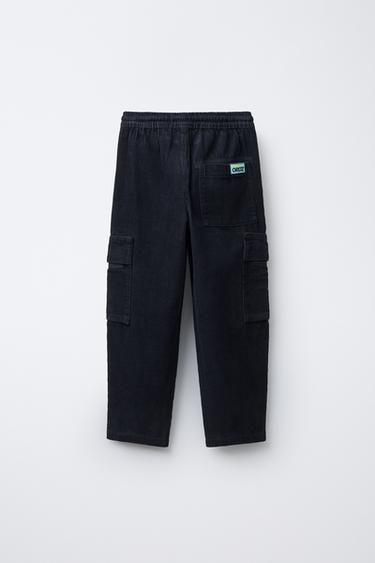 CORDUROY CARGO TROUSERS - Blue by Zara - Image 1